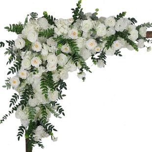 婚庆三角花排结婚拱门花舞台背景迎宾区布置排花仿真绢花花艺 新款