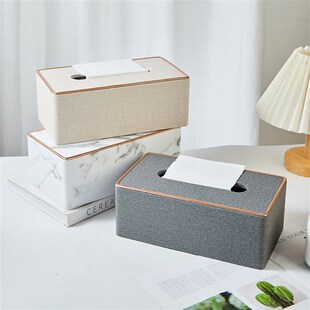 大理石纹理轻奢餐巾纸抽盒酒店餐厅皮革抽纸盒家用纸巾盒纸盒现货