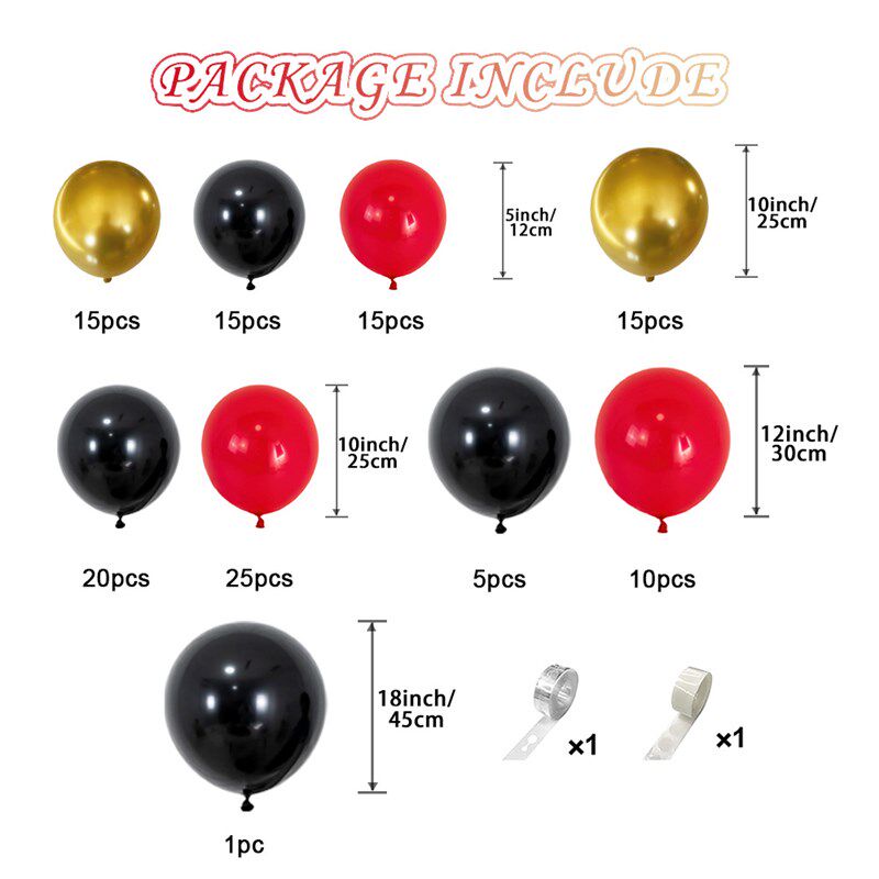 黑红色派对气球套装拱门节日装饰商场庆典生日聚会气球布置