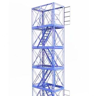 式 桥梁施工安全梯笼模块化角钢梯笼组装 施工梯笼基坑施工通道