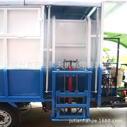 车载液压提升机 侧挂升降翻桶架 自卸改装举升机 自动碳钢上料机