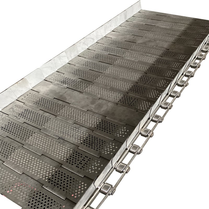 不锈钢冲孔链板耐高温碳钢链板传动带碳钢重型链板工业用输送带