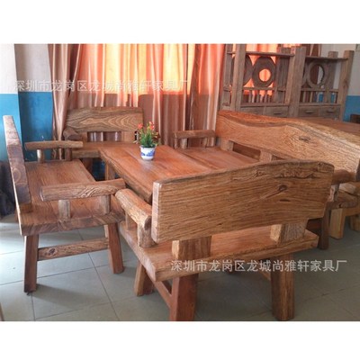 香樟木家具实木沙发茶几组合三人椅单人靠背椅简约现代客厅原生态