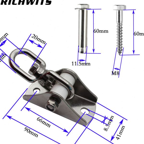 智博金属RICHWITS 不锈钢304秋千挂钩 吊椅配件 旋转秋千沙袋挂钩