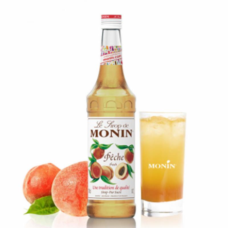 新日期莫林MONIN水蜜桃风味糖浆玻璃瓶装700ml咖啡鸡尾酒果