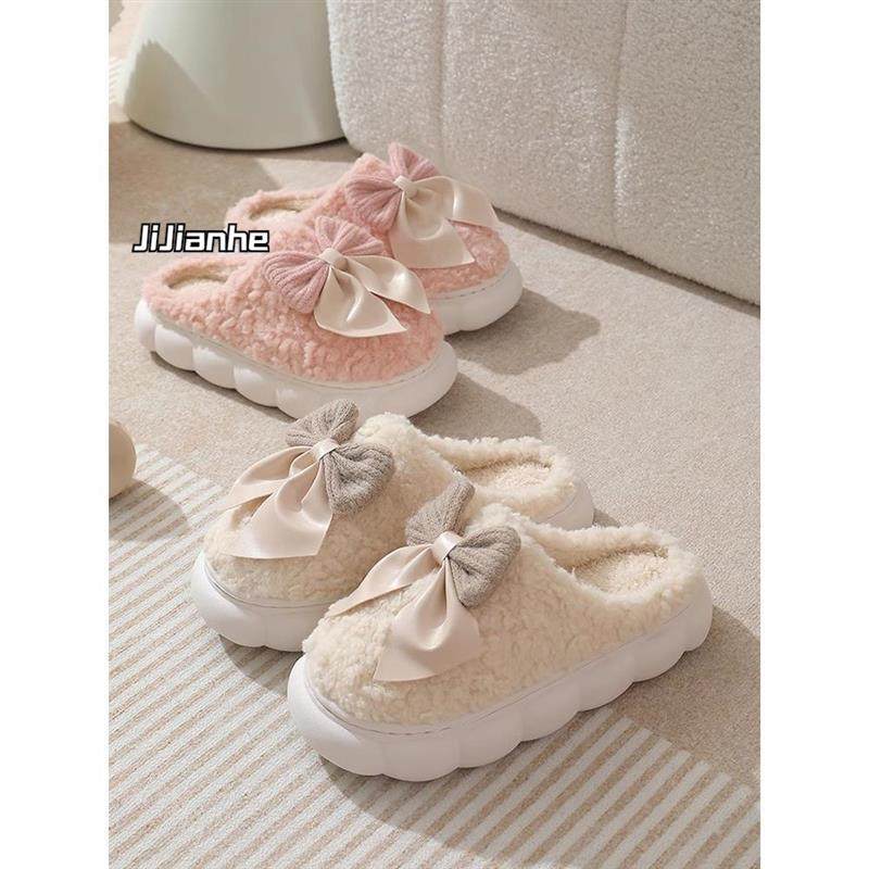 踩屎感棉拖鞋女士秋冬季2025新款家居室内保暖毛毛绒厚底月子拖鞋