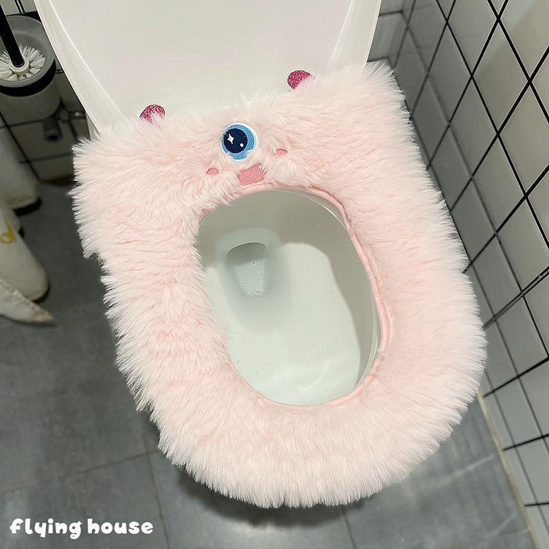 冬季可爱卡通怪兽马桶坐垫坐便贴坐便器垫子家用粘贴式成人马桶垫