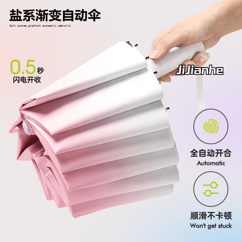 高颜值渐变女生太阳伞防晒