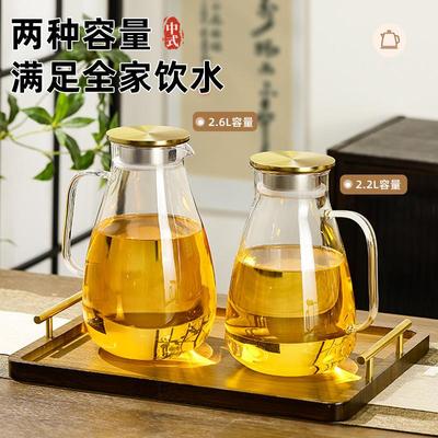 新品耐高温带把手凉水壶家