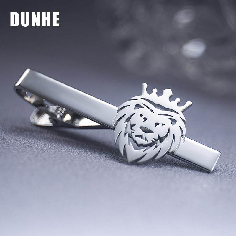 男士金色银色领带夹男士商务正装结婚精致狮子头别针领带固定扣潮