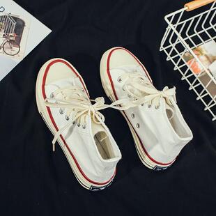 高帮帆布鞋 布鞋 女韩版 板鞋 女百搭舒 ins潮复古布鞋 极速1970s复刻版