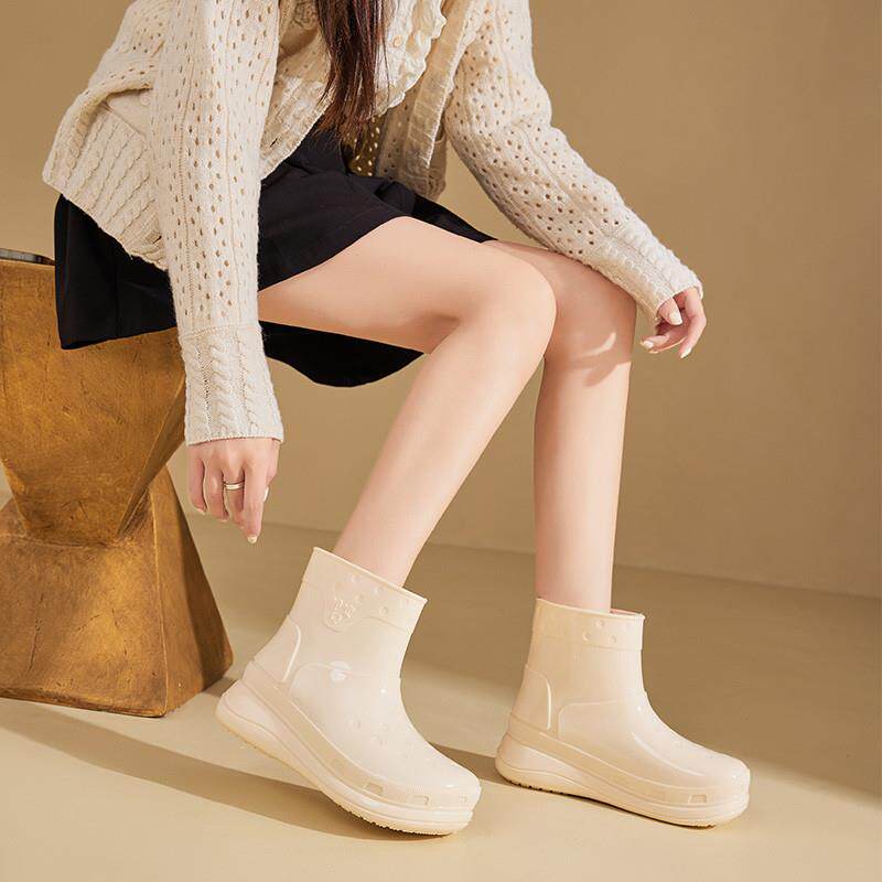 极速雨鞋女款时尚外穿成人中筒水鞋加绒保暖防水防滑雨靴新款女式