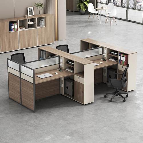 职员办公桌椅组合简约现代2/4/6人位屏风卡座办公室桌子L型财务桌