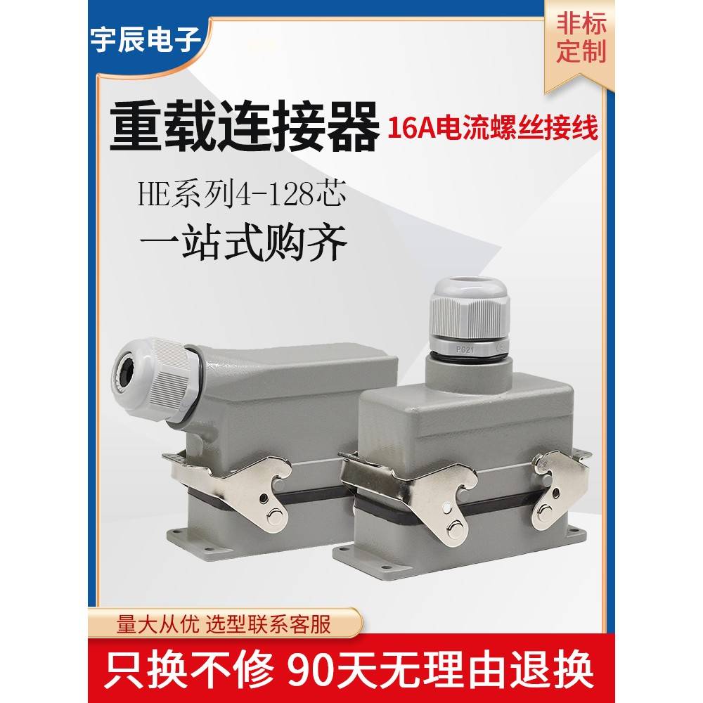 矩形重型连接器Hdc-He-6 Core 10 Core 16 Core 24 Core 32 Core