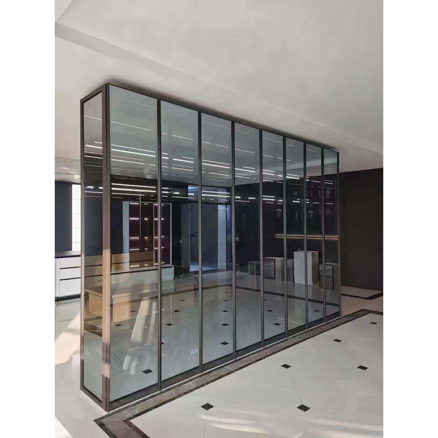 定制经典网红Normcore窄边铝框玻璃门酒柜钢化衣柜餐侧柜酒柜书柜