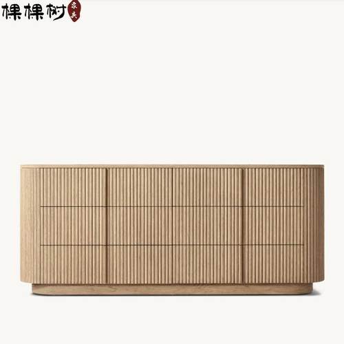 美式实木斗柜收纳柜置物柜法式简约复古储物柜卧室抽屉柜RH家具