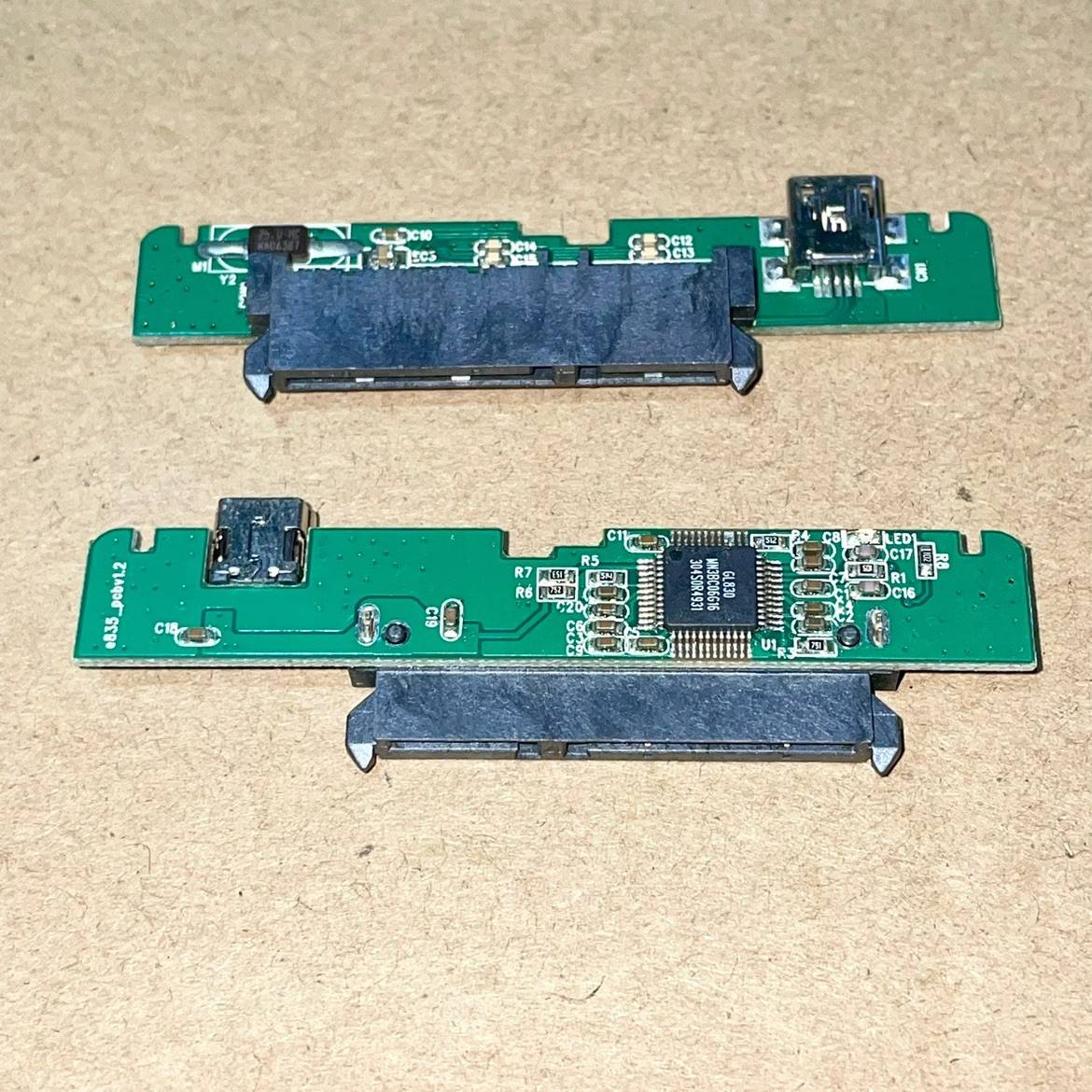 十几年以前的坏硬盘盒主板 当研究品处理了 USB 2.0 GL830