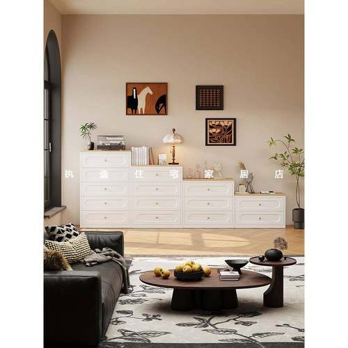 加厚钢抽屉柜卧室储物柜客厅电视柜儿童零食柜入口柜大容量低柜