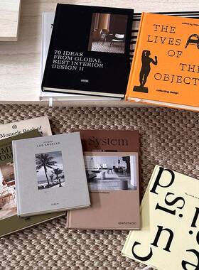 全英文装饰书布面精装杂志书街拍摆拍摄影道具桌面隔板柜法式摆件