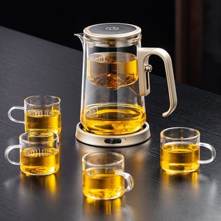 磁吸零杆飘逸杯泡茶壶玻璃内胆茶水分离办公家用茶具套装 2025新款