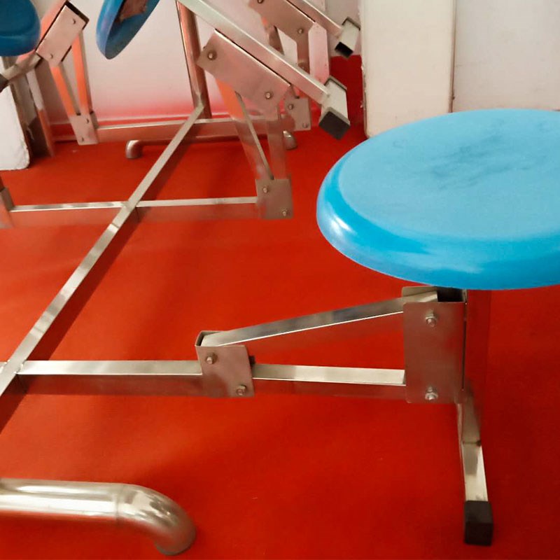 食堂连体餐桌椅组合304不锈钢圆桌面工厂员工专用8人餐厅饭堂桌子