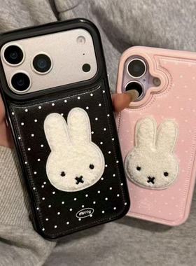 ins秋冬古包皮纹米菲适用iPhone17PROMAX手机壳苹果16PRO1514131211