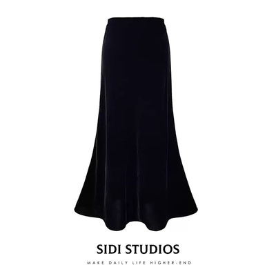 小个子半身裙加绒加厚丝绒半裙