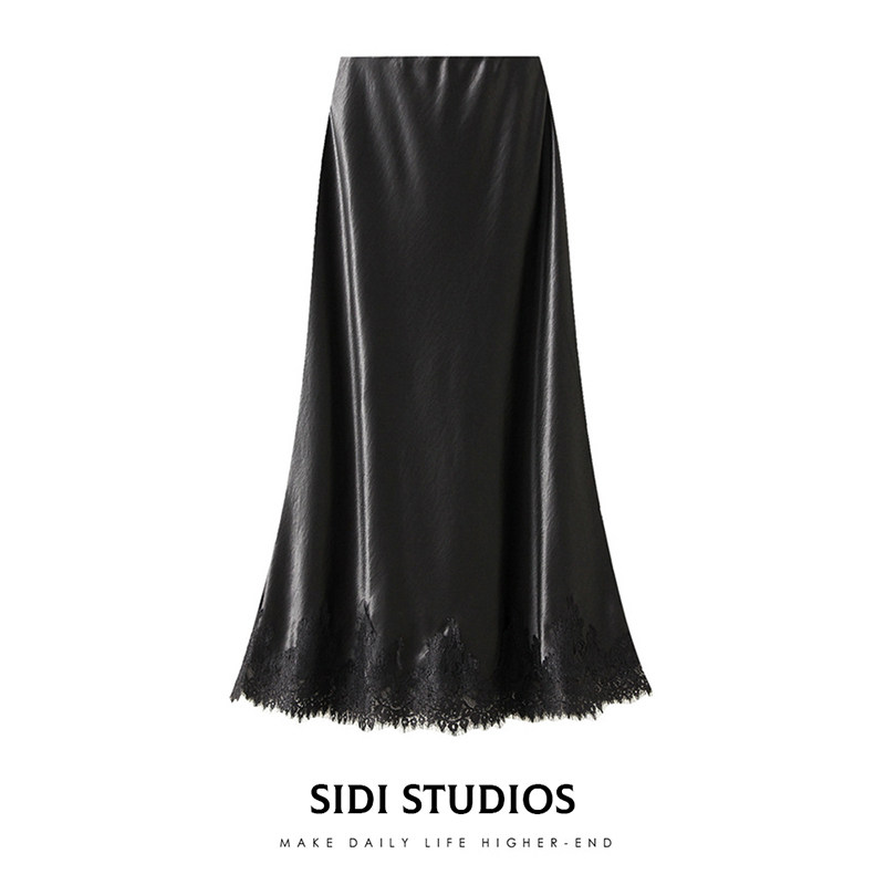 醋酸半身裙蕾丝缎面鱼尾半裙2026女春季显瘦长裙垂感温柔气质裙子,女装/女士精品,半身裙,淘宝优惠券,粉丝福利购,淘宝优惠卷