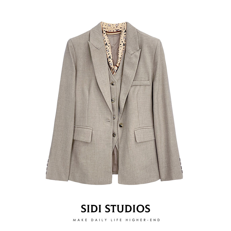 西装套装女装丝巾韩系上衣2026春季新款通勤简约休闲外套马甲背心,女装/女士精品,时尚套装,淘宝优惠券,粉丝福利购,淘宝优惠卷