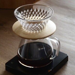 v60耐热加厚玻璃分享壶手冲壶家用咖啡器具钻石滤杯 手冲咖啡套装