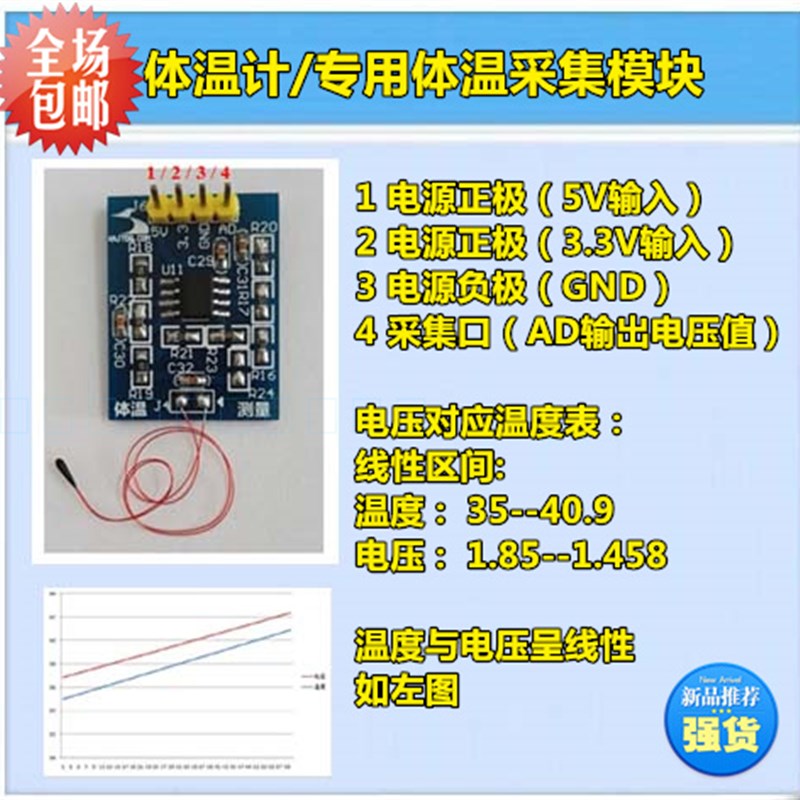 人体温度传感器模块 人体体温y模块 采集 体温传感器 温度测量
