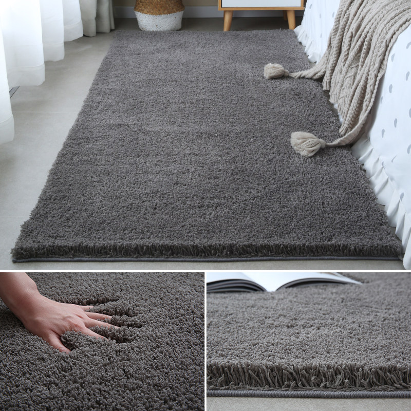 灰色地毯卧室短绒床边毯s房间全铺纯色加厚毛绒隔音地垫主卧床前,居家布艺,床边毯,淘宝优惠券,粉丝福利购,淘宝优惠卷