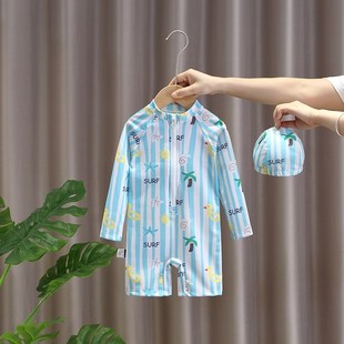 連體寶寶條紋帥套裝 男童泳衣兒童夏裝 20v25新款 長袖