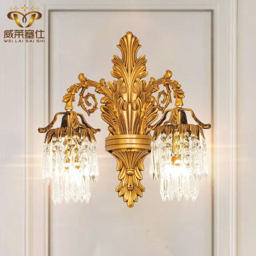 欧式全铜壁灯法式客厅电视背景墙餐厅G卧室床头灯楼梯过道书房灯
