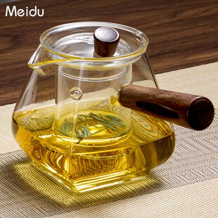 家用带茶漏茶水分离冲茶煮茶器 侧把茶壶玻璃泡茶壶功夫茶具套装