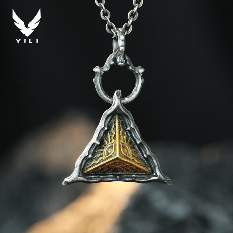 荷鲁斯之眼项链男款潮流男生男士纯银男装饰小众独特装饰吊坠