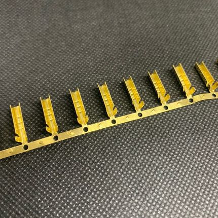 大型插簧头连带横带U型端子压线扣铜扣接线端子5000盘0.5厚