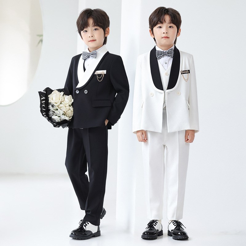 男童礼服儿童生日西装马甲钢琴演出春秋西服套装男孩宝宝花童婚礼