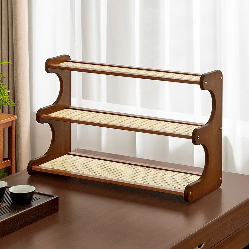 桌面杯子收纳置物架办公室桌上整理餐桌小型摆放架子多层水杯台面