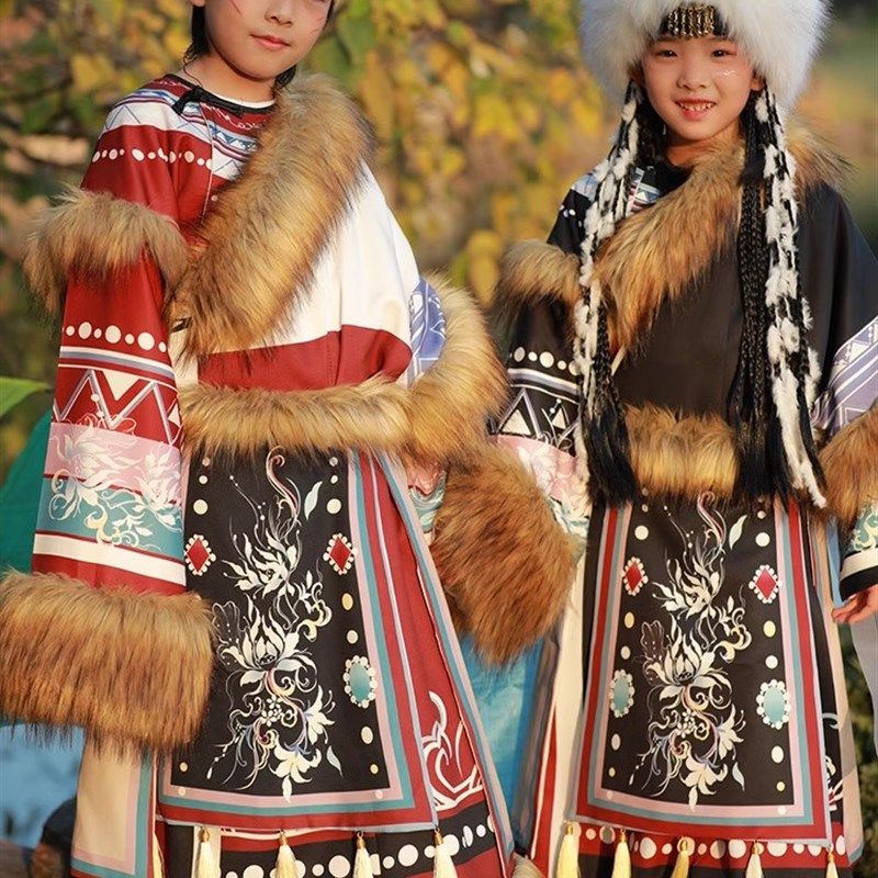 藏族儿童服装男童女童舞蹈演出服少数民族风古风藏服藏袍秋冬套装,童装/婴儿装/亲子装,汉服,淘宝优惠券,粉丝福利购,淘宝优惠卷