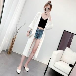小个子冰丝中长款外套女针织衫披肩连衣裙外搭开衫夏季空调防晒衣