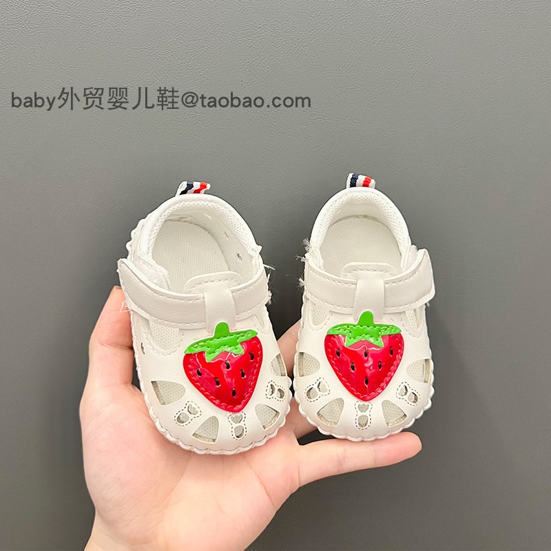 女宝宝鞋子婴儿凉鞋小童鞋夏季百天周岁婴儿鞋学步鞋软底透气凉鞋