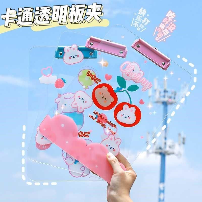 卡通透明亚克力板夹 A4办公画画文件夹 会议备课资料大夹子U