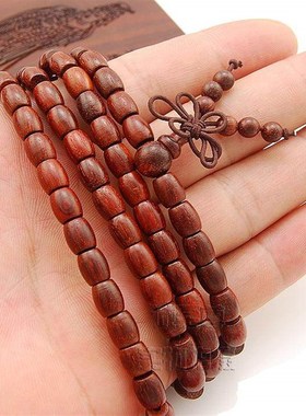 手工椭圆珠小叶紫檀108颗珠念珠手链男饰品经典手串女