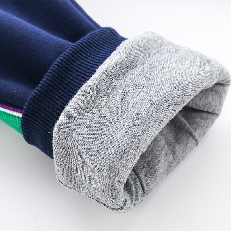 儿童双层裤子男童卫裤加绒一体绒宝宝女童秋冬幼童运动裤小童纯棉