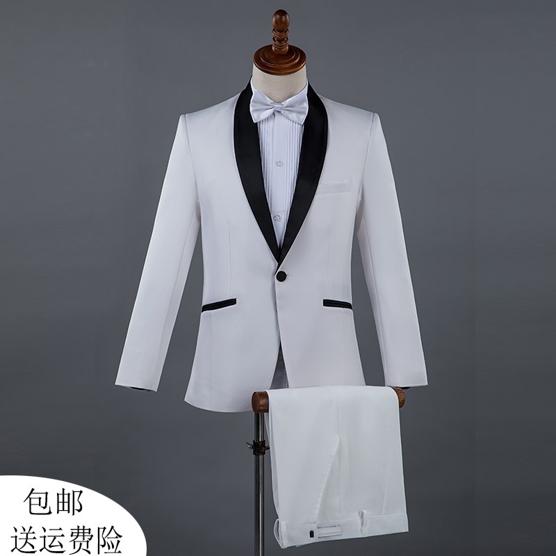 男士中老年合唱团西服套装成人演出服装主持人歌手舞台礼服指挥服