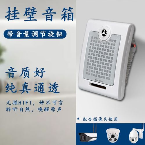 监控外接喇叭摄像头对接扬声器内置功放拾音有源对讲喊话挂壁音箱