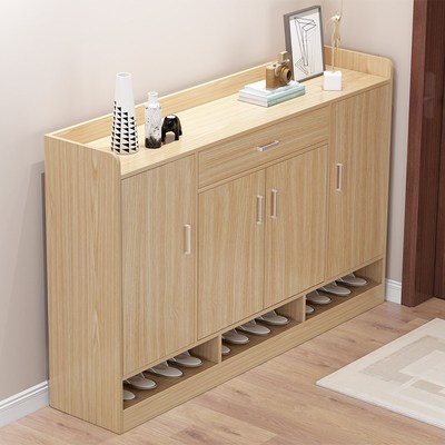 鞋柜家用门口收纳柜大容量客厅阳台杂物鞋柜储物柜靠墙一体置物柜