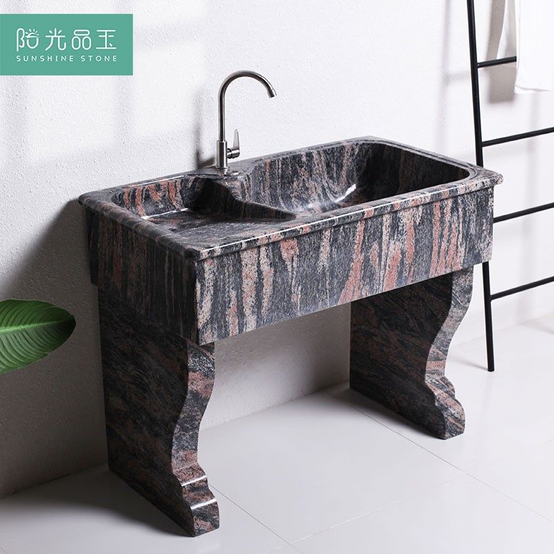 阳光品玉 整石洗衣池 阳台家用大理石带搓板洗衣槽庭院一体洗衣台