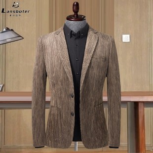 灯心绒西装男2023春秋新款修身男士韩版休闲外套抗皱免烫小西服潮